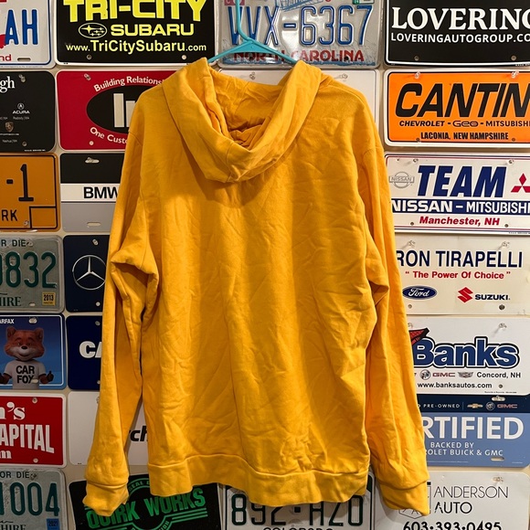 Yellow Adidas Text Logo Hoodie- XL - Picture 4 of 4